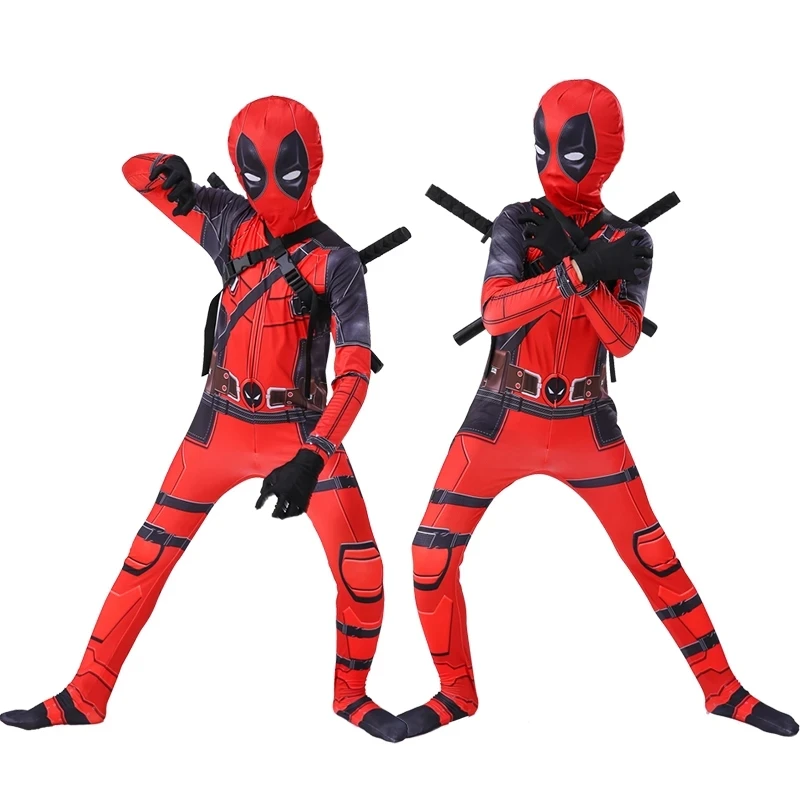 Costume Cosplay Per Bambini Ragazzi Supereroe Maschera Deadpool Tuta Tuta Costume Da Festa Di Halloween Per Ragazze Ragazzo