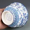 4.7" Collection Chinese Qing Blue-and-white Porcelain Lotus Flower Spray Bowl 6