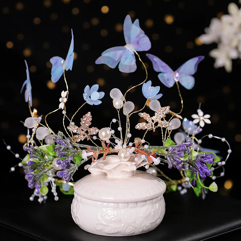 Crystal Pearl Headband Hairband Tiara Butterfly Flower Leaf Bridal Wedding Hair Accessories Jewelry Jewelry Accessories