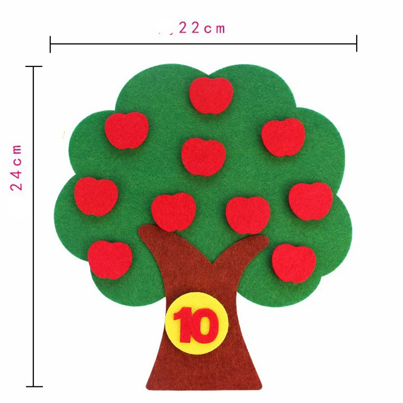 Beautiful Kids Early Learning Numbers Apple Tree Nonwoven DIY Felt Package