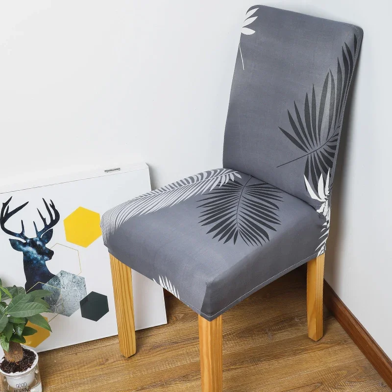 Spandex chair cover stretch elastic home dining room printed chair cover universal slipcover kitchen decoration chair cover