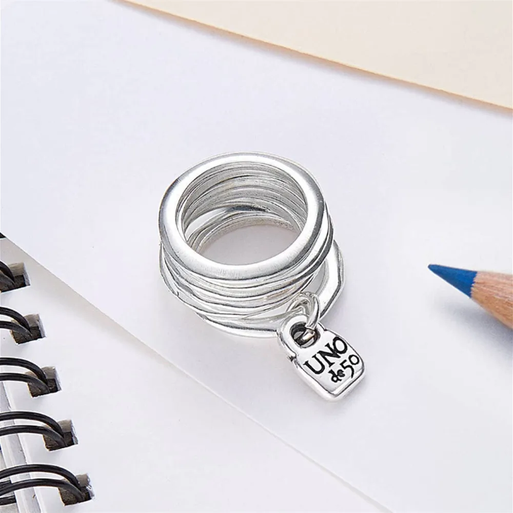 

Silver Gold Color Vintage Multi Layered Women's Rings Fashion Minimalist Metal Finger Rings For Women Men Party Jewelry Gift