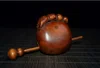 Chinese Natural Boxwood Hand carved Moktak Holz Fisch Buddhistisch Statue 6