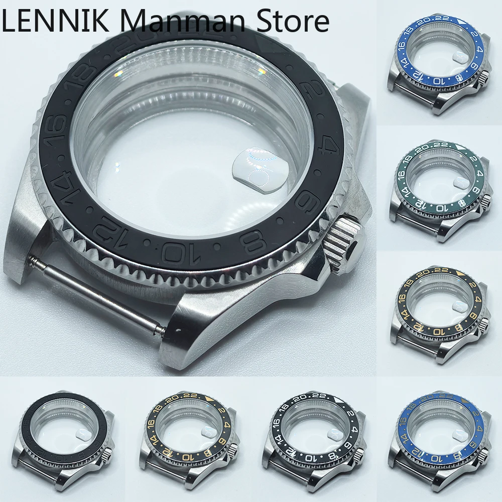 40mm Black PVD Watch Case with Transparent Back Glass