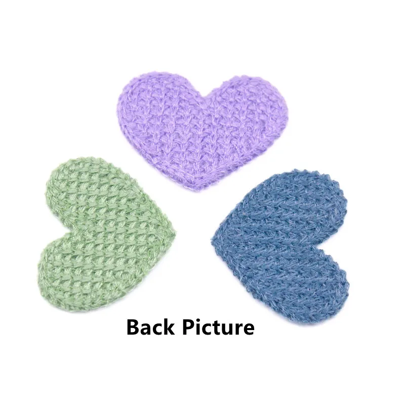 34mm Mini Heart Cotton Knitting Flower 20Pcs for Home Hat Shoes Clothing Decoration Scrapbooking DIY Handmade Crafts Accessories cotton knitting flower