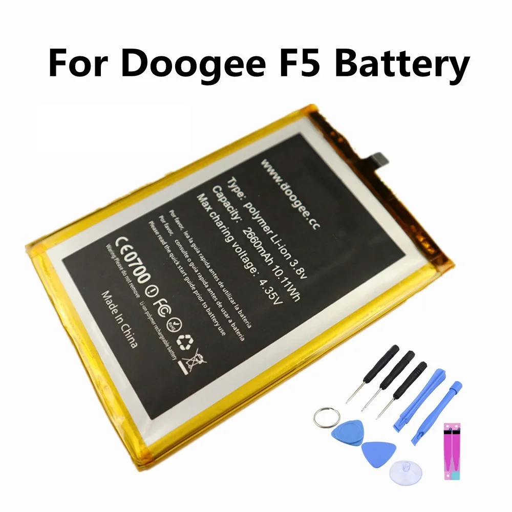 

Новинка 2023, высококачественный аккумулятор F5 Для DOOGEE F5, Сменные Аккумуляторы для мобильных телефонов, аккумулятор 2660 мАч + Инструменты