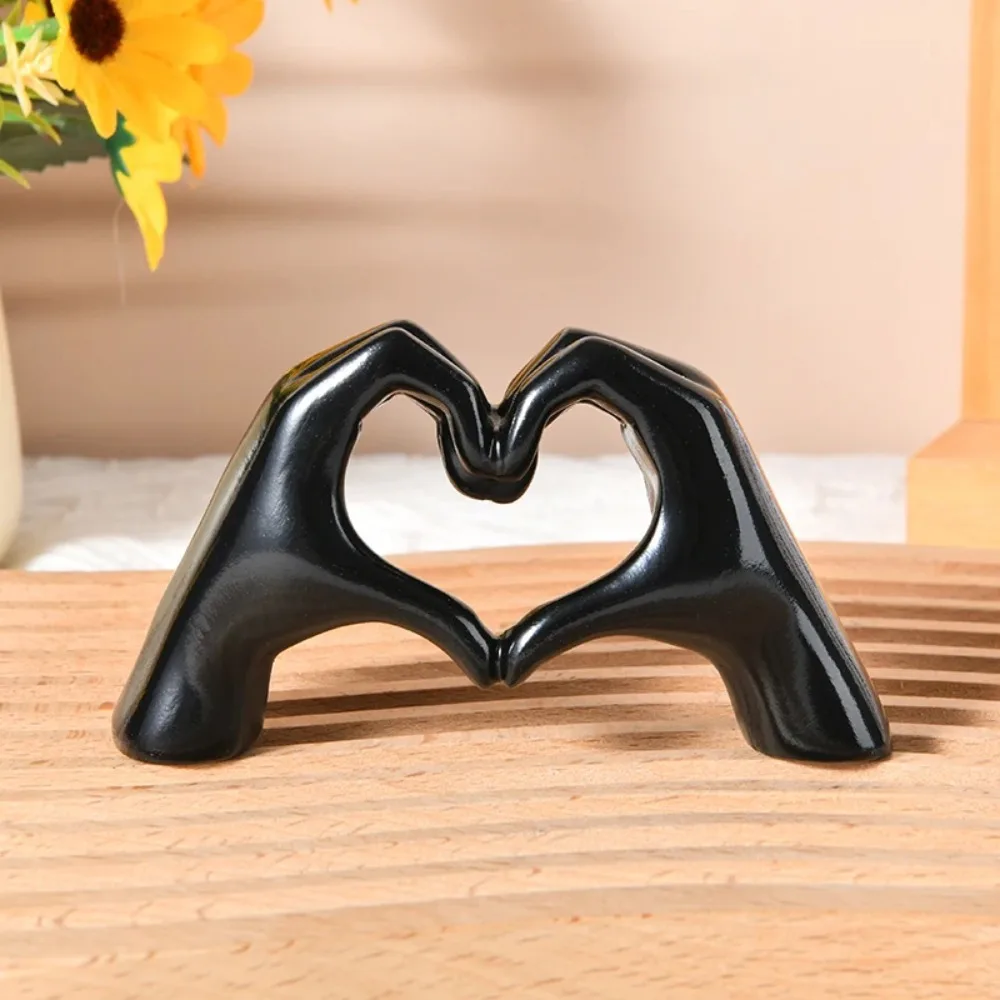 Heart Hand Statue Sculpture Living Room Bedroom Decoration Love Finger Modern Hand Gesture Home Shelf Desktop