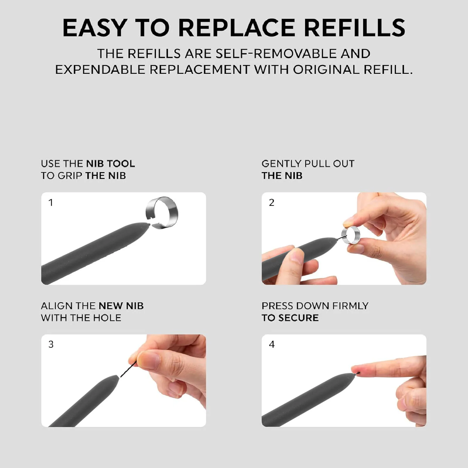 Magnetic EMR  ABS Palm Rejection EMR  Pen Black 4096 Pressure Sensitivity Tilt Support with Clip for Remarkable 2 1