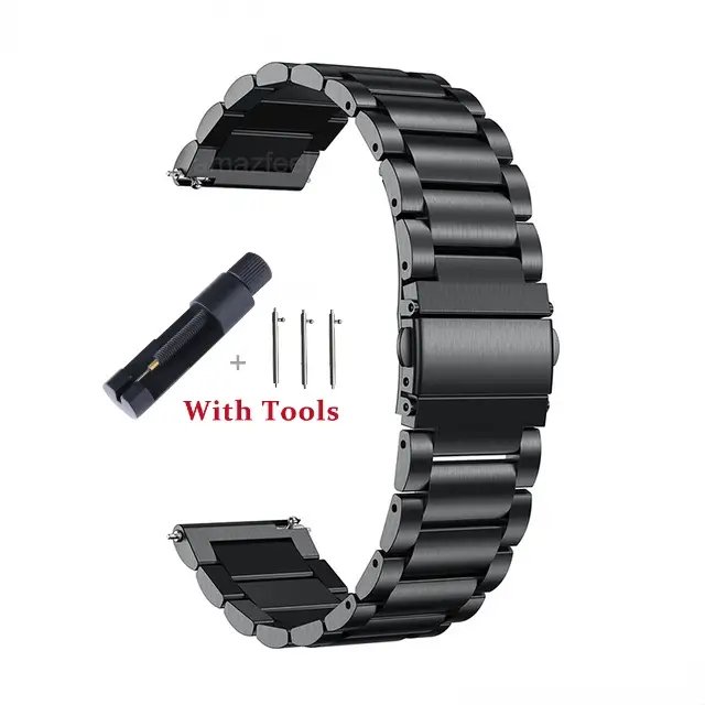 18mm 20mm 22mm 24mm Width Quick Release Full Stainless Steel Watchband Wristwatch Universal Flat Head Watch Strap Accessories - Image 9