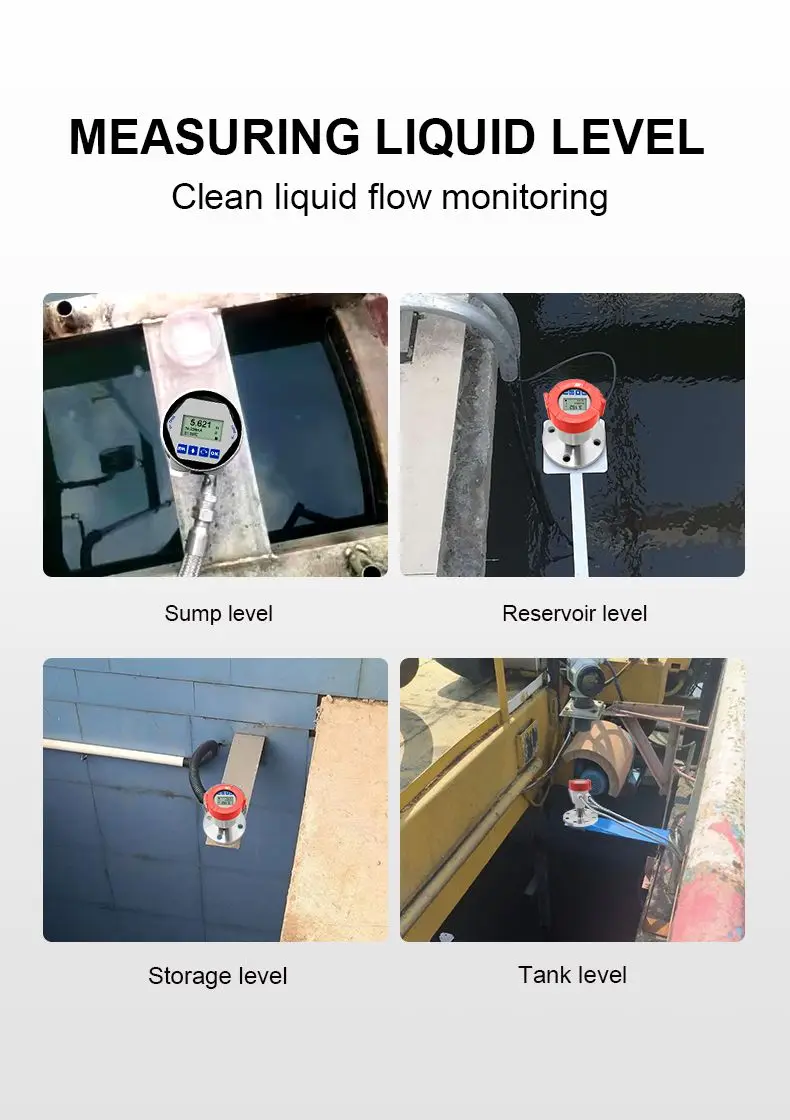 Non-Contact 4-20 mA Fuel Water Radar Level Meter 80GHz Radar Level Transmitter S
