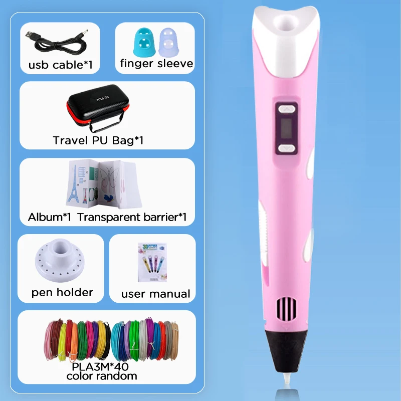 Children's 3D Drawing Pen with LCD Screen – Safe DIY Painting Toy and Creative Birthday Gift