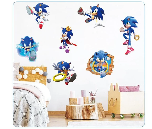 Sonic The Hedgehog Cartoon 3D Broken Wall Game Stickers muraux