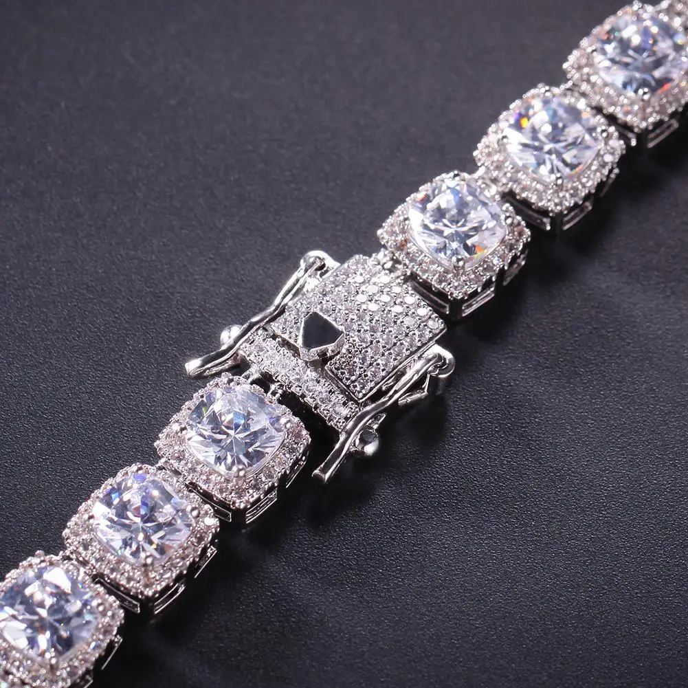 Uwin 10mm Square CZ Tennis Chain Luxury Bling Full Iced Out Necklace Men Miceo Pave Setting Jewelry Women Accessories New In
