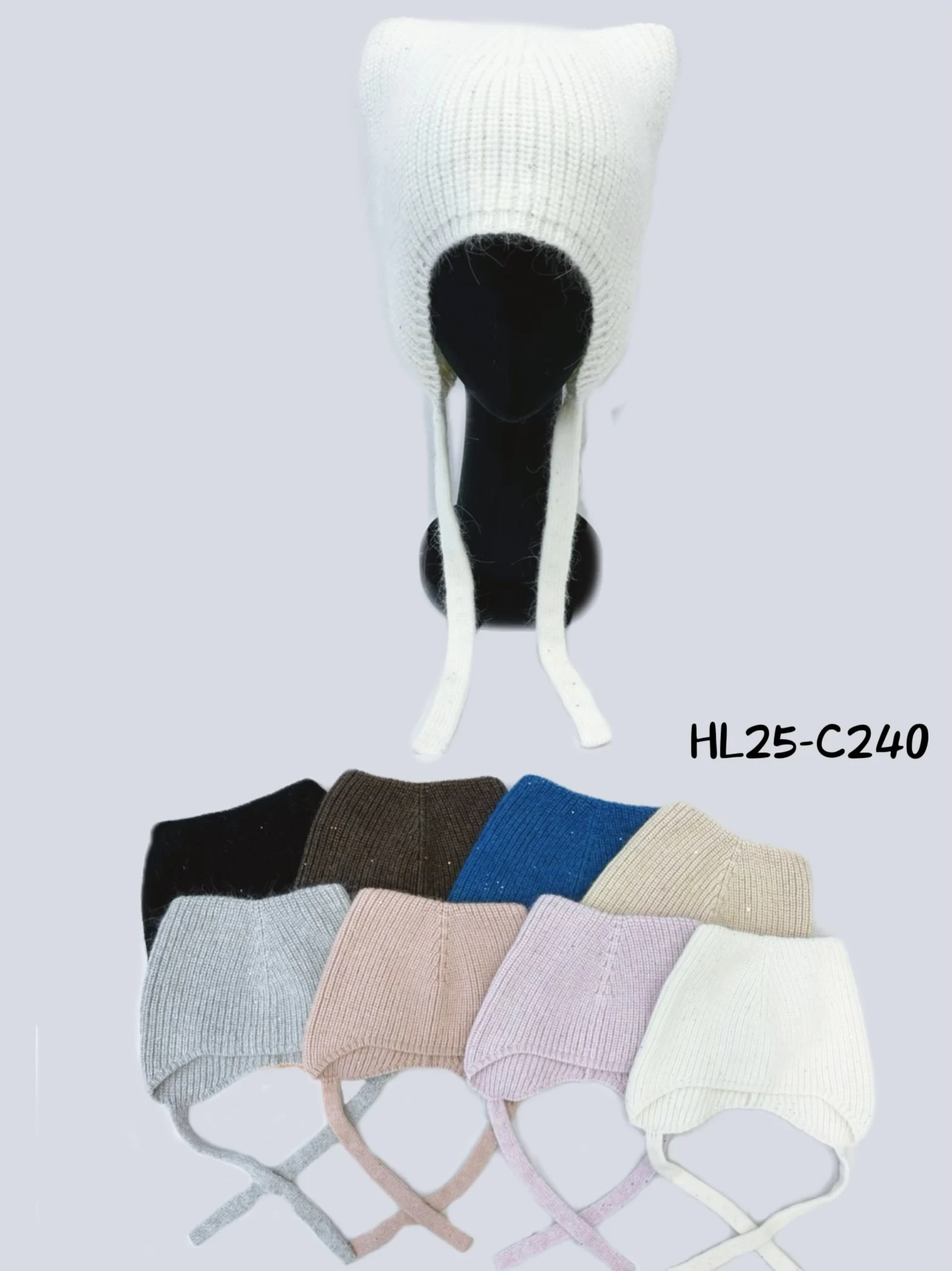 Shine Outdoor-Mütze mit tiefem Krempe und Katzenohren, sowjetische Mütze, Damen-Wintermütze, Rattanmütze, Pelzmütze, süße Mütze, Strickmütze aus Fleece.