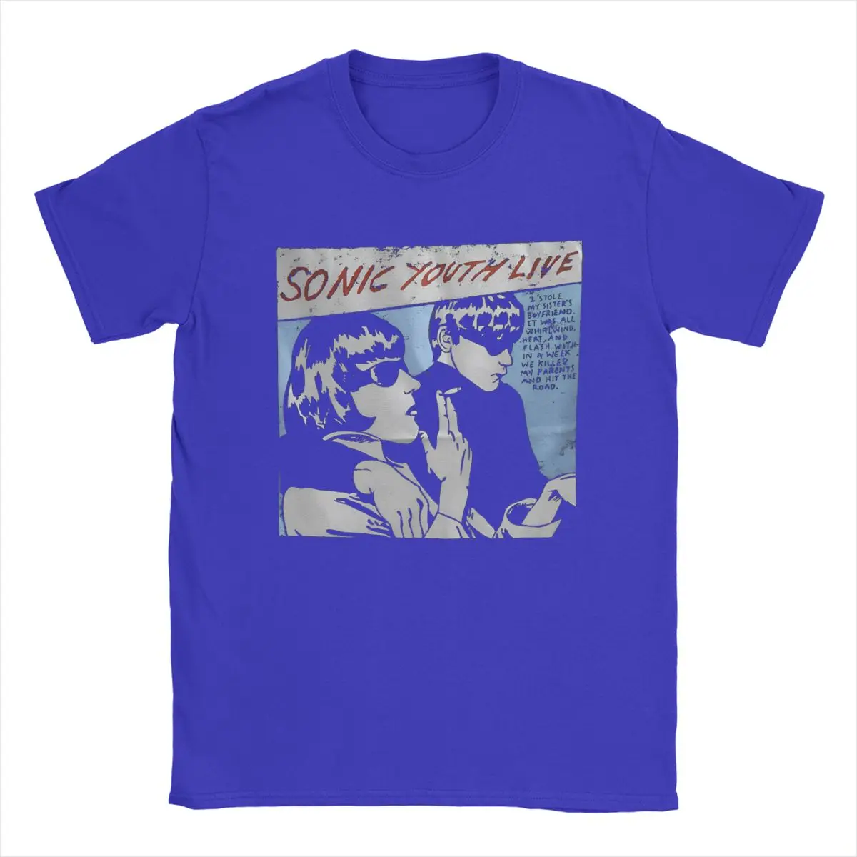 thumbnail image 1 of Camisetas de Sonic Youth Car Dating para hombre, camisetas hipster de algodón puro, camisetas de cuello redondo, camisetas de manga corta, ropa, idea de regalo, 1 of 5