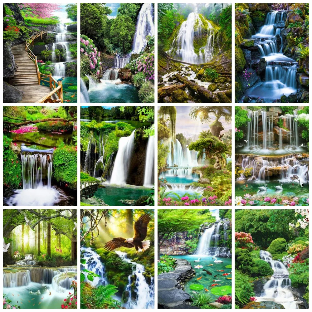 Pintura de Paisagem com Cachoeira: A Escolha Ideal para Decorar seu Lar com  Arte e Calma, image size:1000x1000