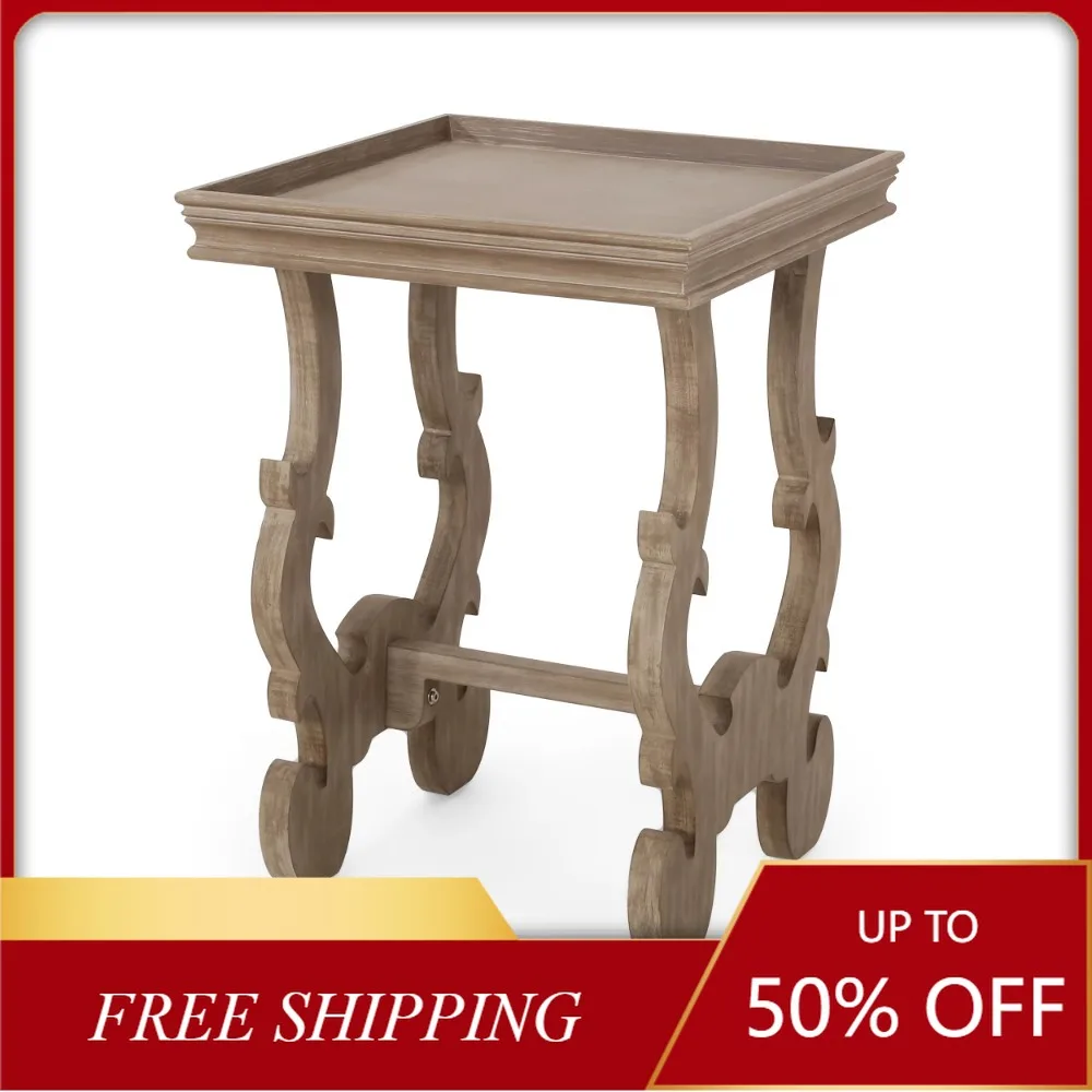 

NEW Home/Furniture/Living Room Furniture Noble House Jernie Faux Wood Accent Table, Natural US