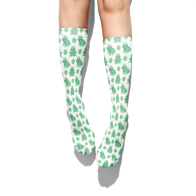 Funny cartoon frog printed cotton socks unisex casual socks high fashion Harajuku socks cute and fashionable socks