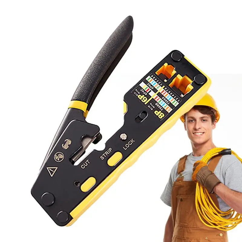 

Инструмент для зачистки проводов 6P/8P, многофункциональные обжимные плоскогубцы для кабеля, ручные инструменты для ремонта и обслуживания персонала электрика, «сделай сам»