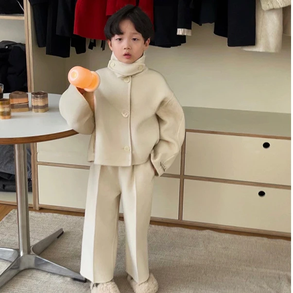 

Boys and Girls Set for Autumn and Winter 2023 New Thickened Outerwear for Middle-aged and Young Children Trendy and Fashionable