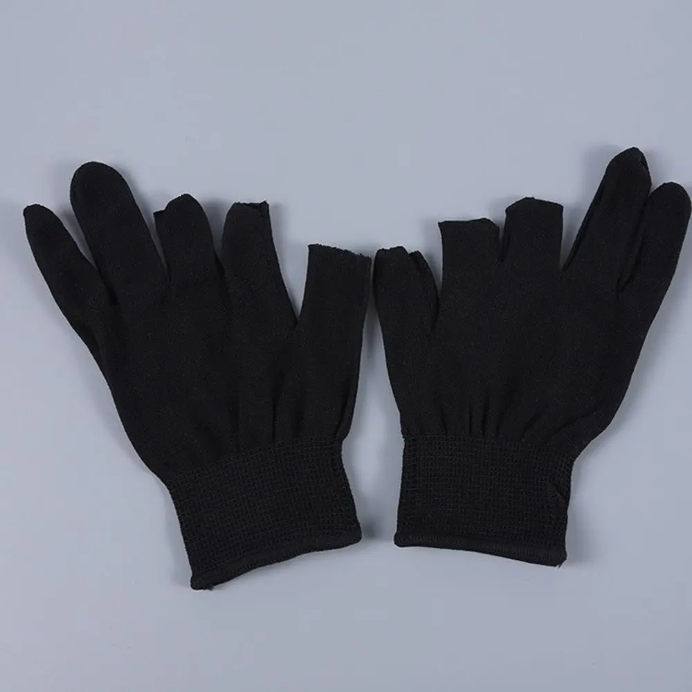 1Pair Summer Ultra-Thin Nylon Gloves Show Two or Three Fingers Tea Picking Gloves Fishing Working Fingerless