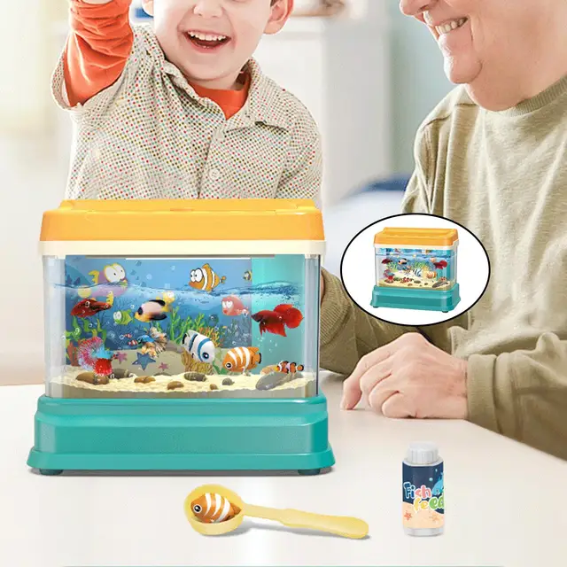 Children's Fishing Toy Fish Tank Water Circulation Aquarium Magnetic Fish Rod Hand-eye Coordination Fine Motor Skill Training 1