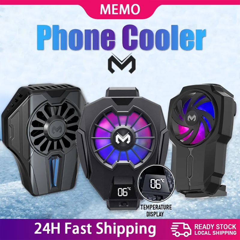 MEMO Phone Cooler Mobile Gaming Cooling Fan Radiator Cool Heat Sink For iPhone Samsung Xiaomi Cellphone Tablet Game Air Cooler