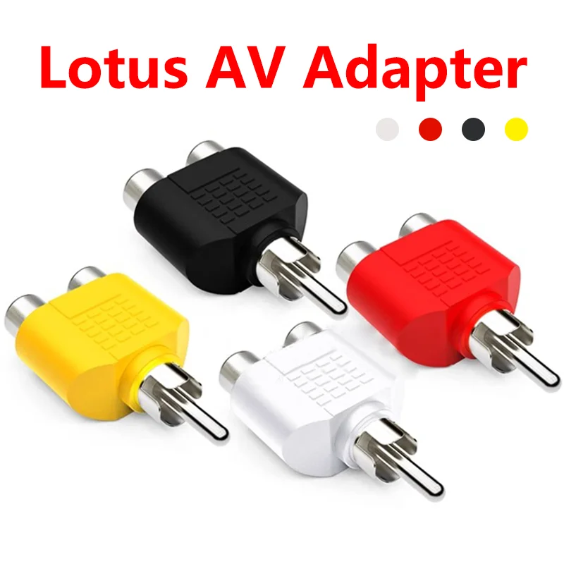 5/20/100PCS RCA Y Splitter AV Audio Video Plug Converter1 MaleTo 2 Female Adapter Kit RCA Lotus Color AV Jack Plug