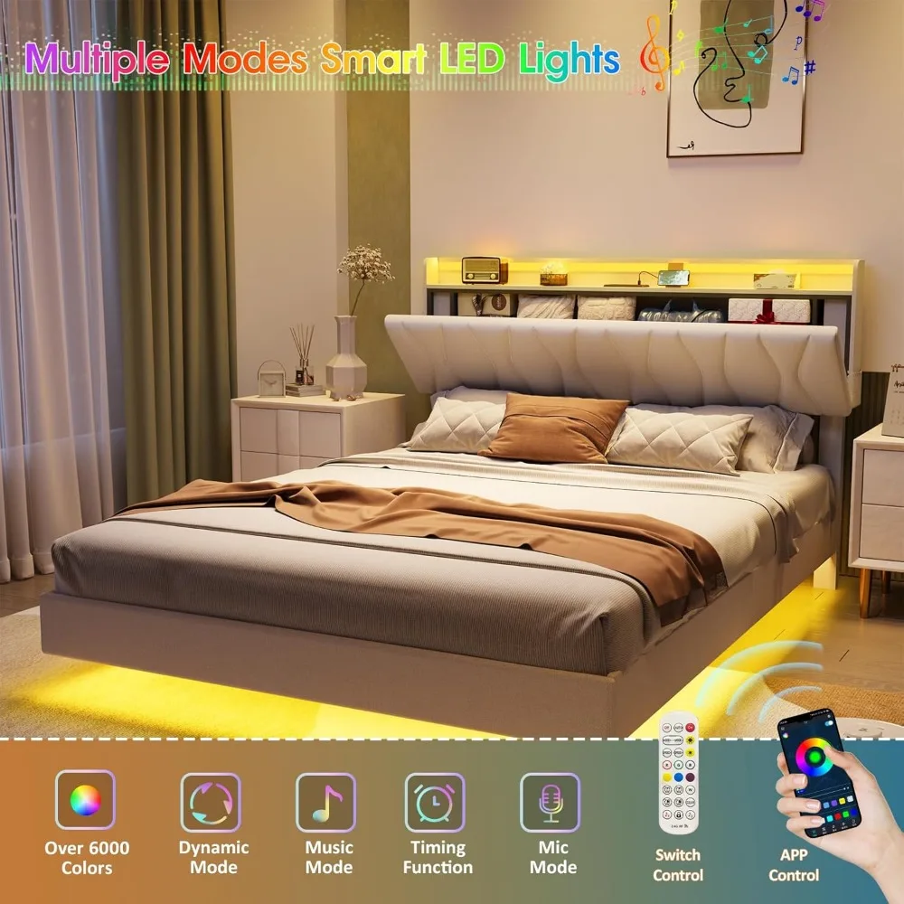 Queen Floating Bed Frame 5