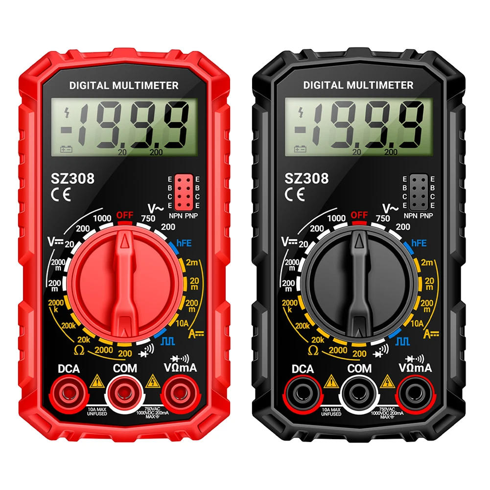 Digital Multimeter SZ308 1999 Counting Digital Multimeter Ac and Dc High-Precision Multi-function Tester Voltage Current Resistance Test Tool