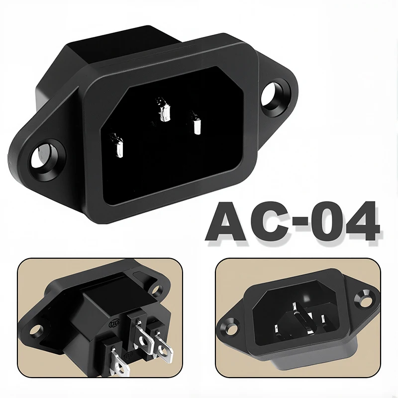 5/20pcs ปลั๊กไฟ AC 250V 10A 3Pins ชายปลั๊กแผงชาร์จ Outlet AC-04 CONNECTOR 1