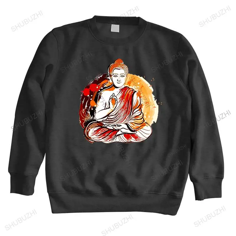 

men autumn sweatshirt black hoody Buddha Full Print brand hoodie drop shipping brand winter hoodie for boys warm hoody euro size