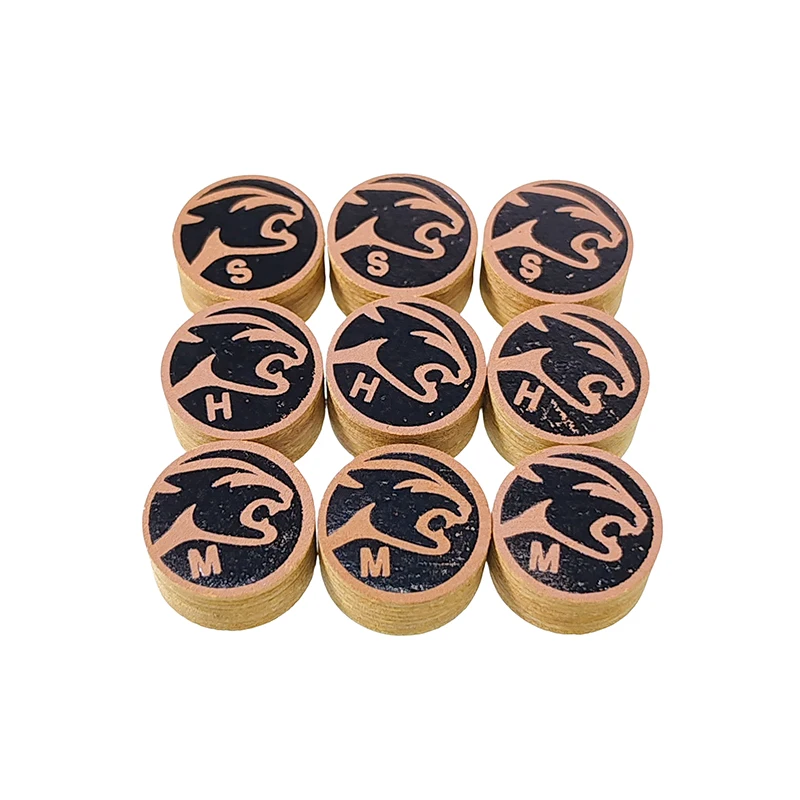 Pool Cue Tips Pool Cue Tips 14mm 2PCS / Box Pool Sticks Tips / H/M/S (OPTIONAL) 8 Layers Tip Billiards Rod Accessories