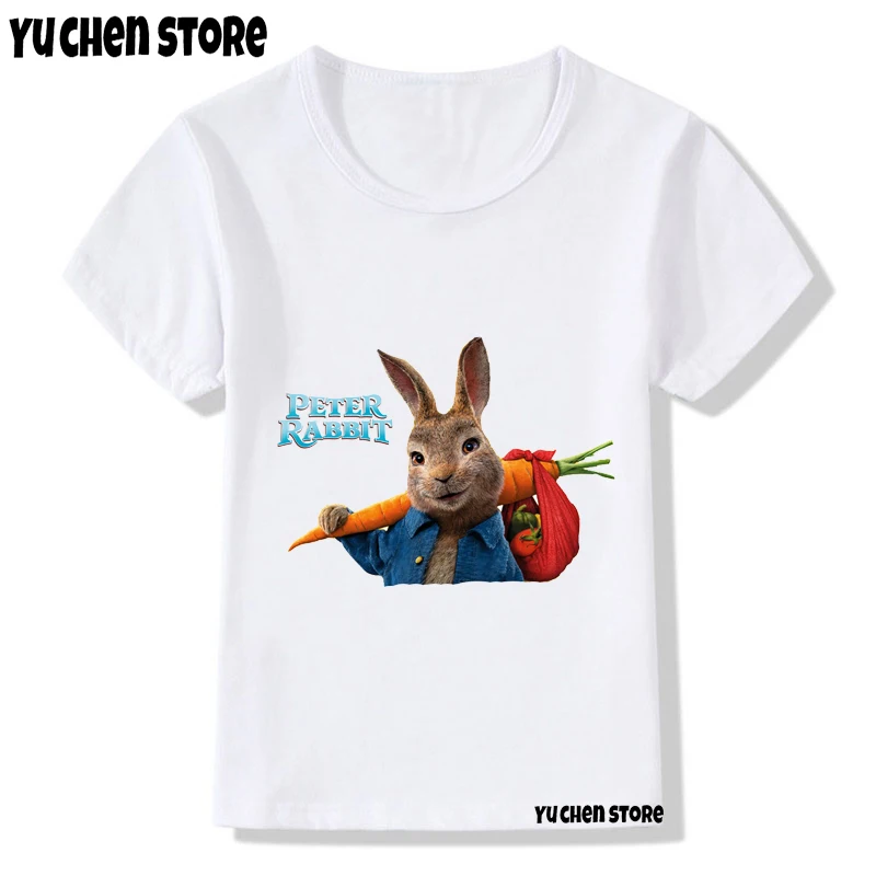 Peter Kawaii Kids T-Shirts Rabbit Printed Funny Movie Animal Kids Clothes Girls T-Shirt Harajuku Streetwear Summer Casual Tops cool shirts T-Shirts