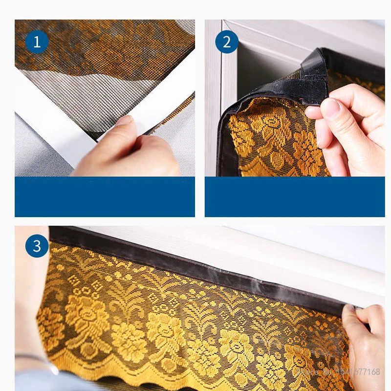 Summer Magnetic Screen Door Curtain, Anti Mosquito Net Insect Fly Bug Curtains Automatic Closing Mesh Anti Mosquito Door Curtain