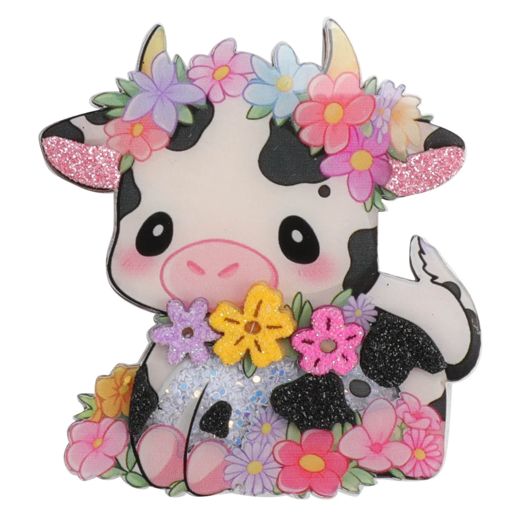 

5Pcs Cute Series Cow Pattern quicksand shaker resin cabochon DIY material accessories