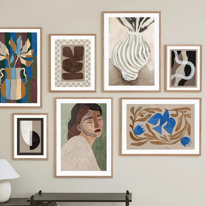 

Абстрактная ваза, цветок, масляная Panting Girl, голубь, настенная Картина на холсте, скандинавские постеры, украшение для гостиной, печатные настенные картины