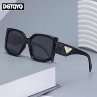 Nouvelles Lunettes de Soleil de Luxe Premium 2026 – Marque Designer Noire – Modèle Triangle avec Étiquette Dorée – Lunettes Carrées pour Hommes et Femmes 1
