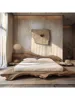 Chinese-style all-solid wood bed, wabi-sabi wind peach blossom core homestay furniture log master bedroom 1.8 meters double bed 2 Chinese-style all-solid wood bed, wabi-sabi wind peach blossom core homestay furniture log master bedroom 1.8 meters double bed 2