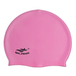 Waterproof High Elastic Silicone Swim Cap - Ear and Hair Protection - One Size (Pink)