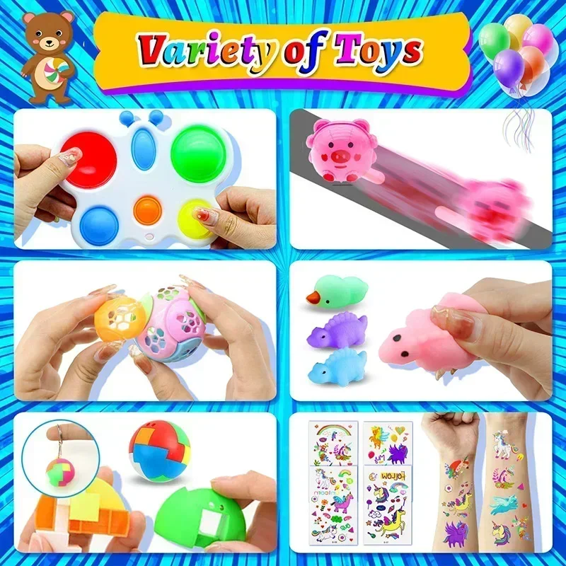 Kids Party Favors Toys Children Assortment Giveaway Pinata Filler Bulk Toy Stress Relief toys gift for Kids 30/84/120/206pack fidget toys stress relief toys party toys educational toy toy gift filler