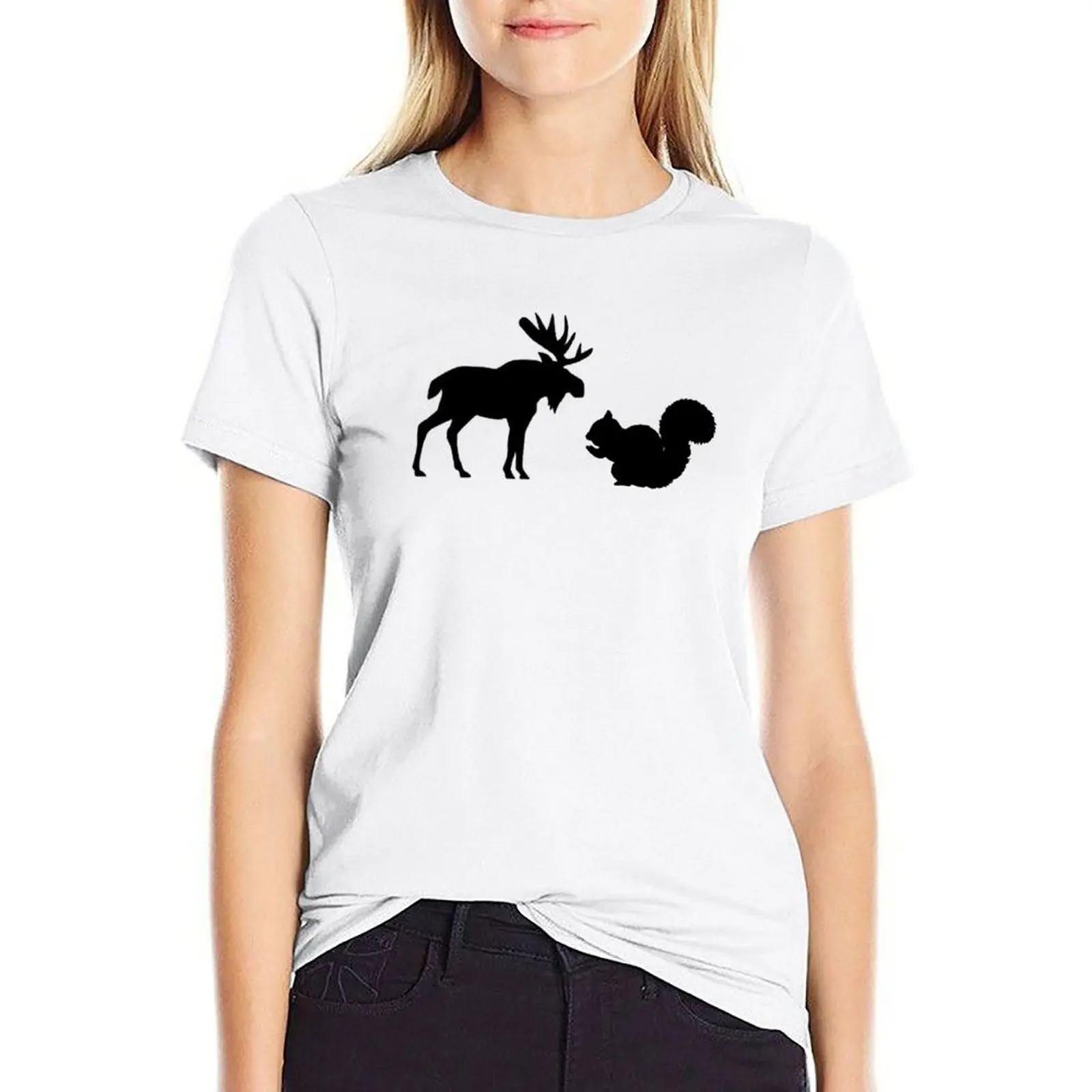

Moose & Squirrel T-Shirt tops Women workout shirts for Women plus size t shirts for Women loose fit