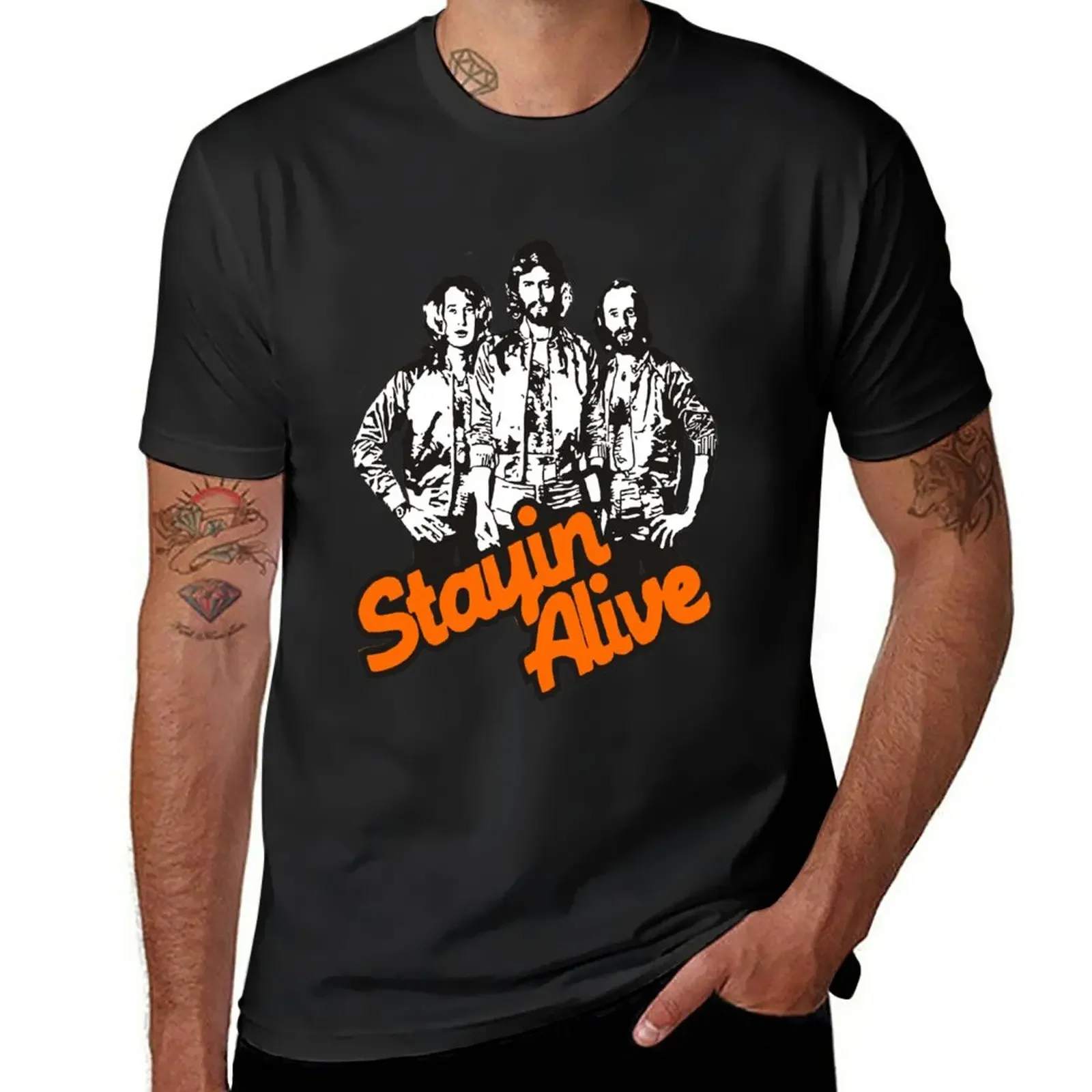 

This awesome Bee Gees Stay in Alive T-Shirt plus sizes heavyweights Men's t-shirt