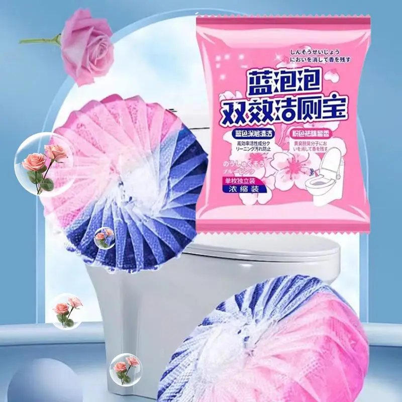 16pcs 800g Blue & Pink Rose Scented Automatic Toilet Bowl Cleaner