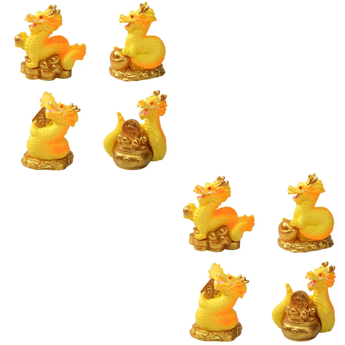 

Year Dragon Figurine Mini Resin Dragon Figurines Chinese Zodiac Dragon Statue Golden Dragon Figurine 2024 Year The Dragon