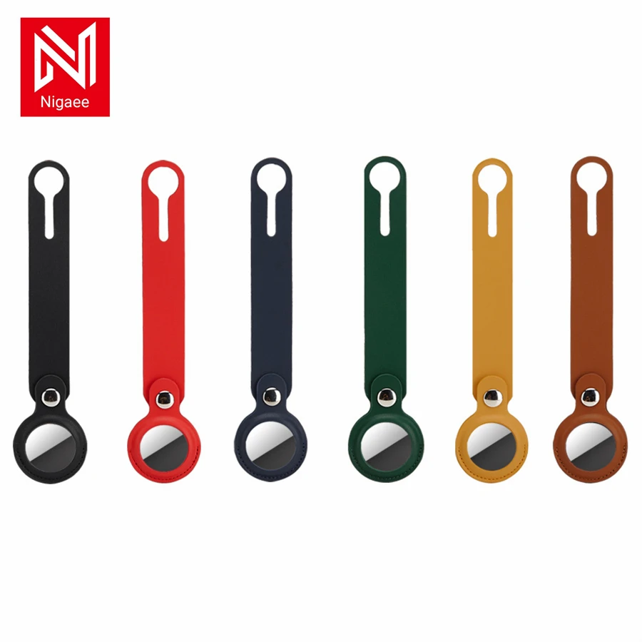 

Leather Key Ring for Apple Airtags Case Protect Cover Bumper Shell Tracker Accessories Anti-scratch Air tag Keychain Case