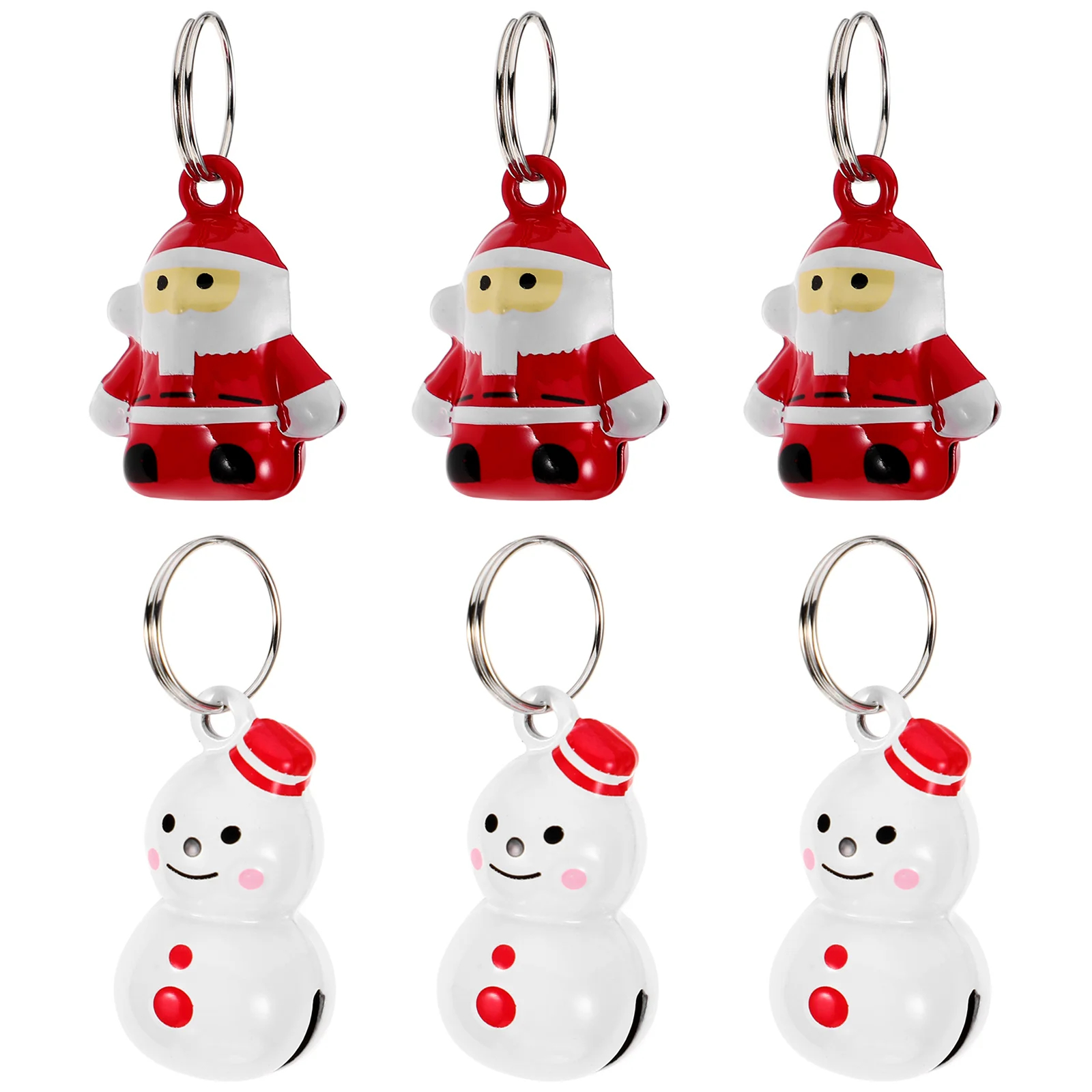 

6 Pcs Little Bell Locket Christmas Keychain Bells Copper Pet Collar Accessories