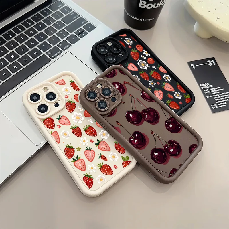 Strawberry Cherry Fruit Design Phone Case