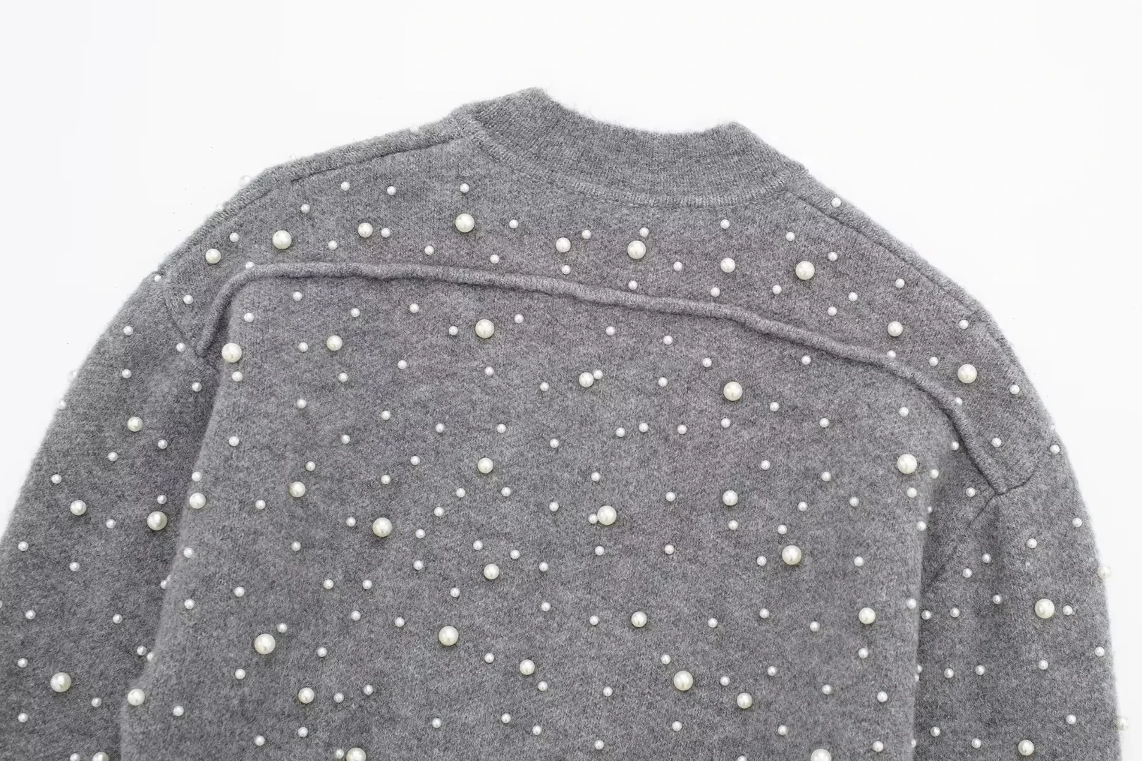 Women's Cardigan Sweaters Pearl Knitted Jackets Knitwear Long Sleeve Jumpers Knit Jackets inszar 2023 Gray Woman Sweaters Jacket