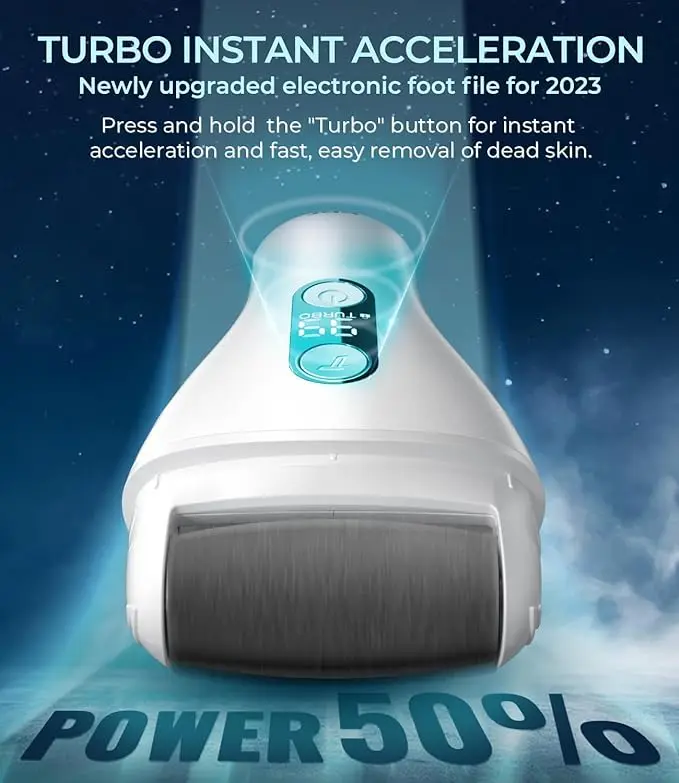 Rechargeable Foot File Kit for Calloused Skin Removal Pedicure Waterproof Foot Scrubber electric foot grinder electric foot file electric foot callus remover